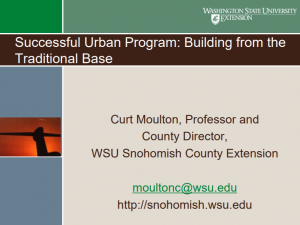 Successful Urban Program: Building from the traditional base